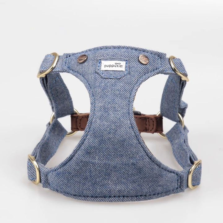【犬ハーネスセット・ 猫ハーネスセット】引っぱり抑え Denim Classic