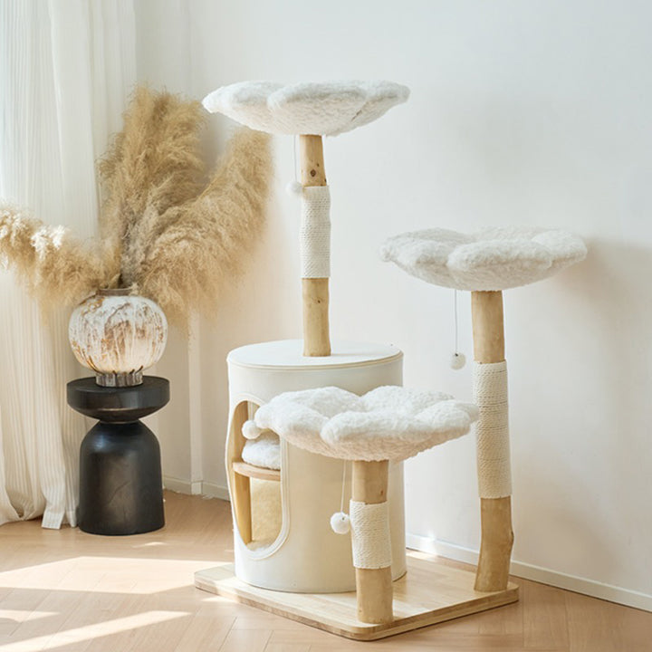 【キャットタワー】 ベルベット Floral Cloud