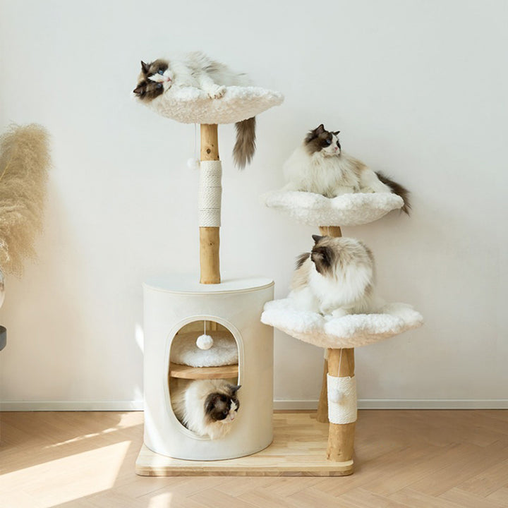 【キャットタワー】 ベルベット Floral Cloud
