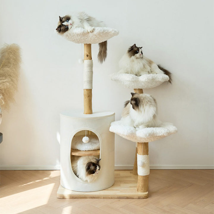 【キャットタワー】 ベルベット Floral Cloud