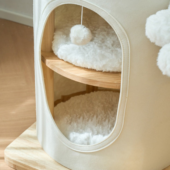 【キャットタワー】 ベルベット Floral Cloud