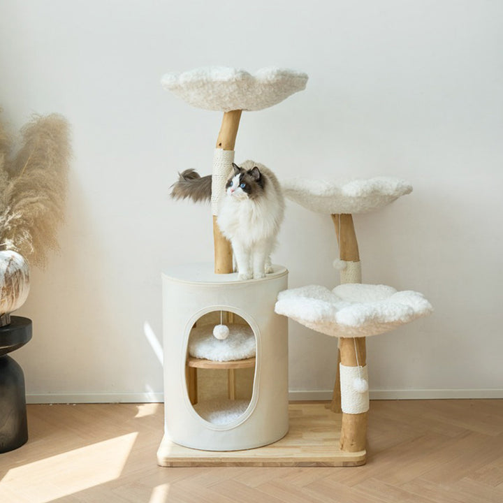 【キャットタワー】 ベルベット Floral Cloud