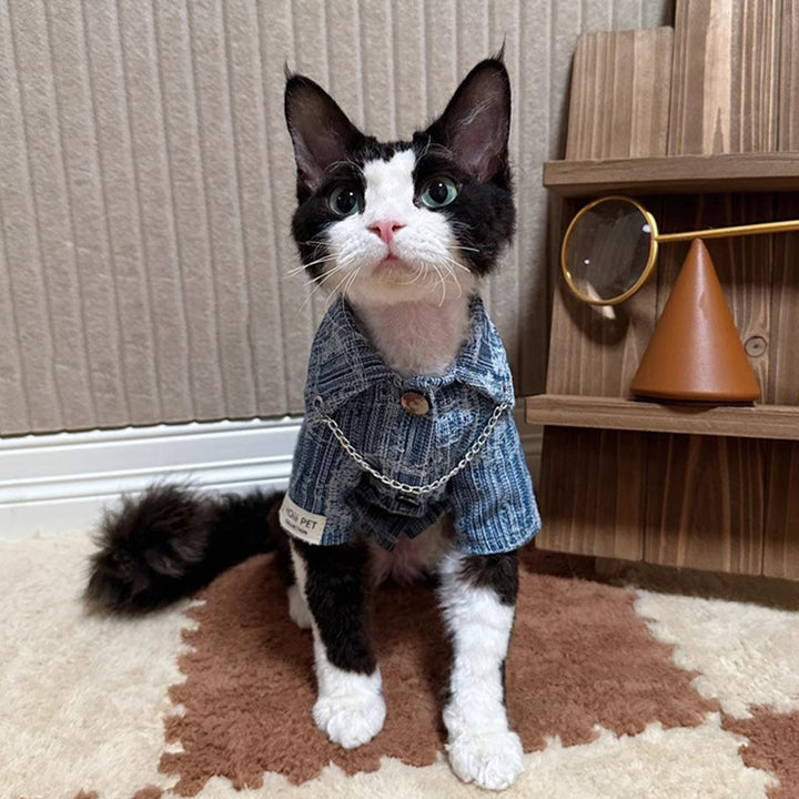 【犬服・ 猫服】 デニム調 Chic Chain