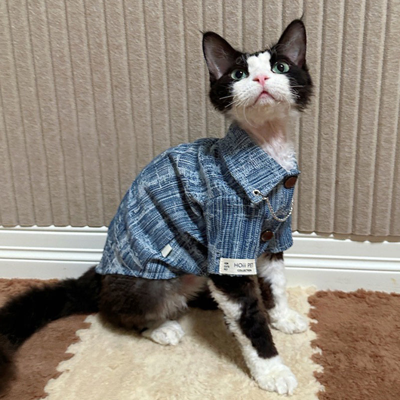 【犬服・ 猫服】 デニム調 Chic Chain