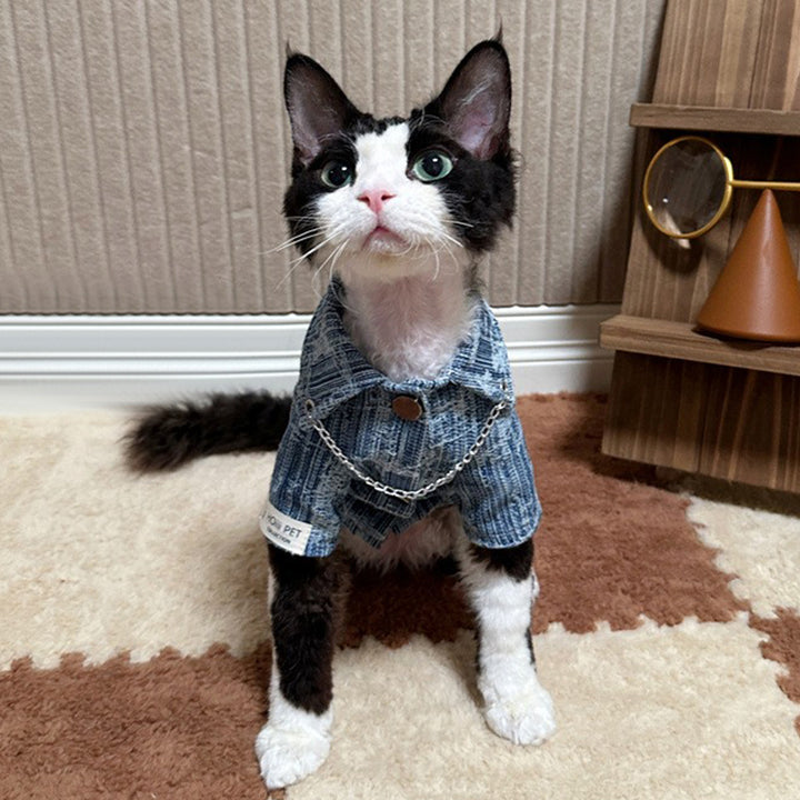 【犬服・ 猫服】 デニム調 Chic Chain